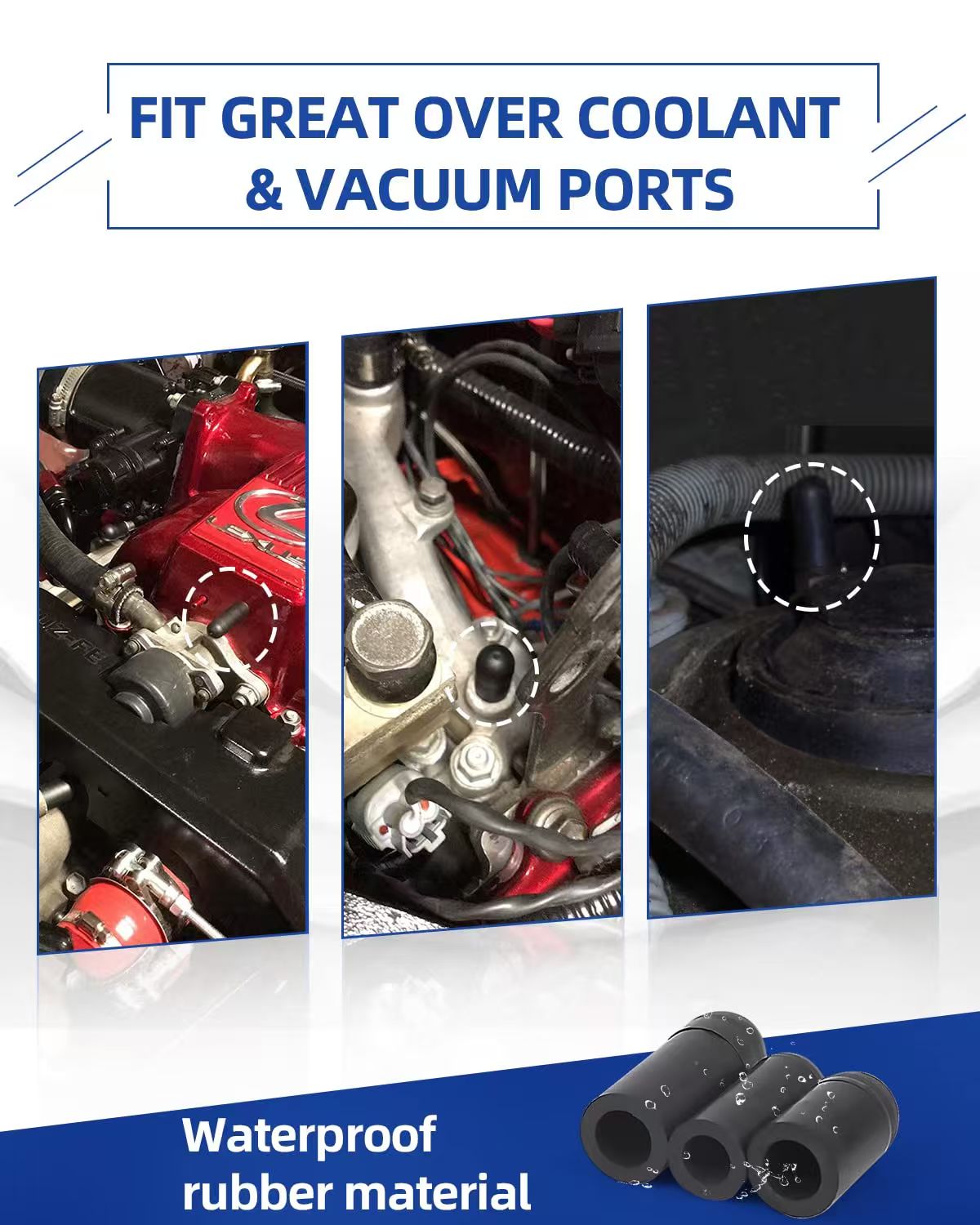 Rubber Vacuum Cap165-Piece 14 Sizes Assortment Set for Carburetor Automotive