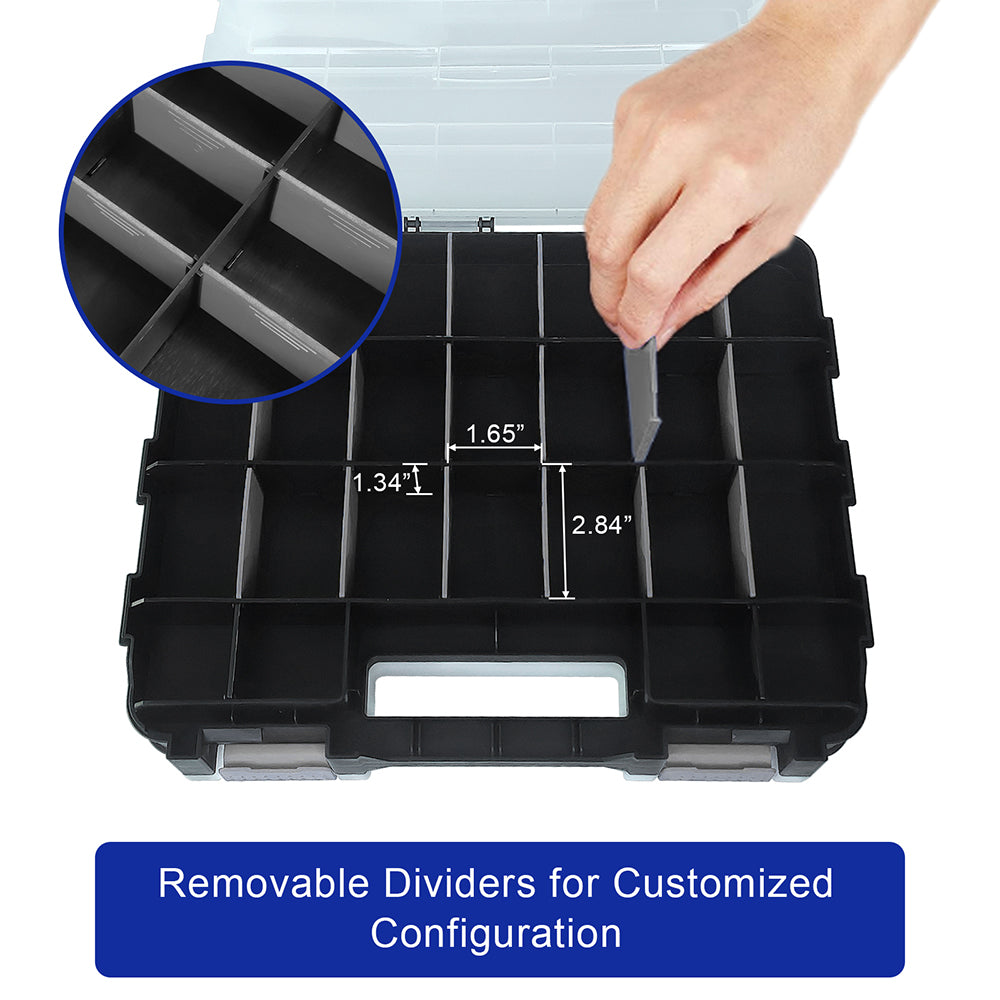 Tools Organizer Box Small Parts Storage Box 50-Compartment Double Side Grey