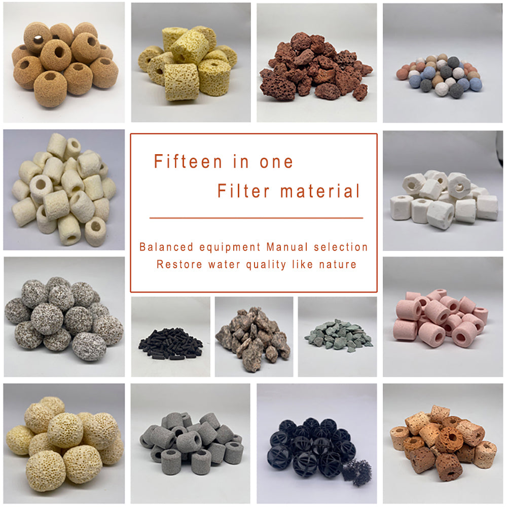 15in1 Ceramic Bio Ball Filter Media Biological Rings for Aquarium Fish Tank Pond