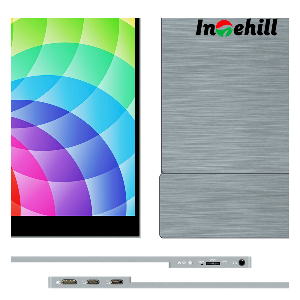 INTEHILL 500nit DCI-P3 100% QLED FHD Touchscreen Portable monitor HDMI USB TYPEC
