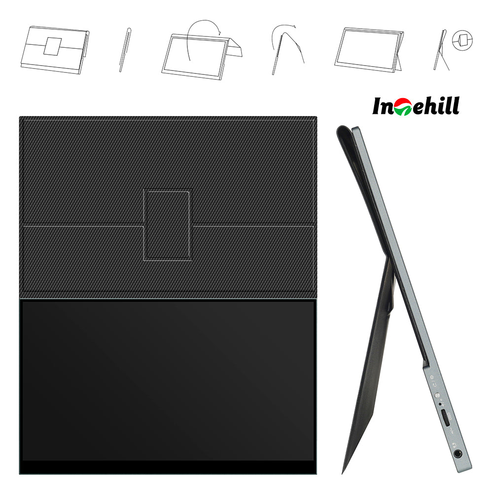 INTEHILL 500nit DCI-P3 100% QLED FHD Touchscreen Portable monitor HDMI USB TYPEC