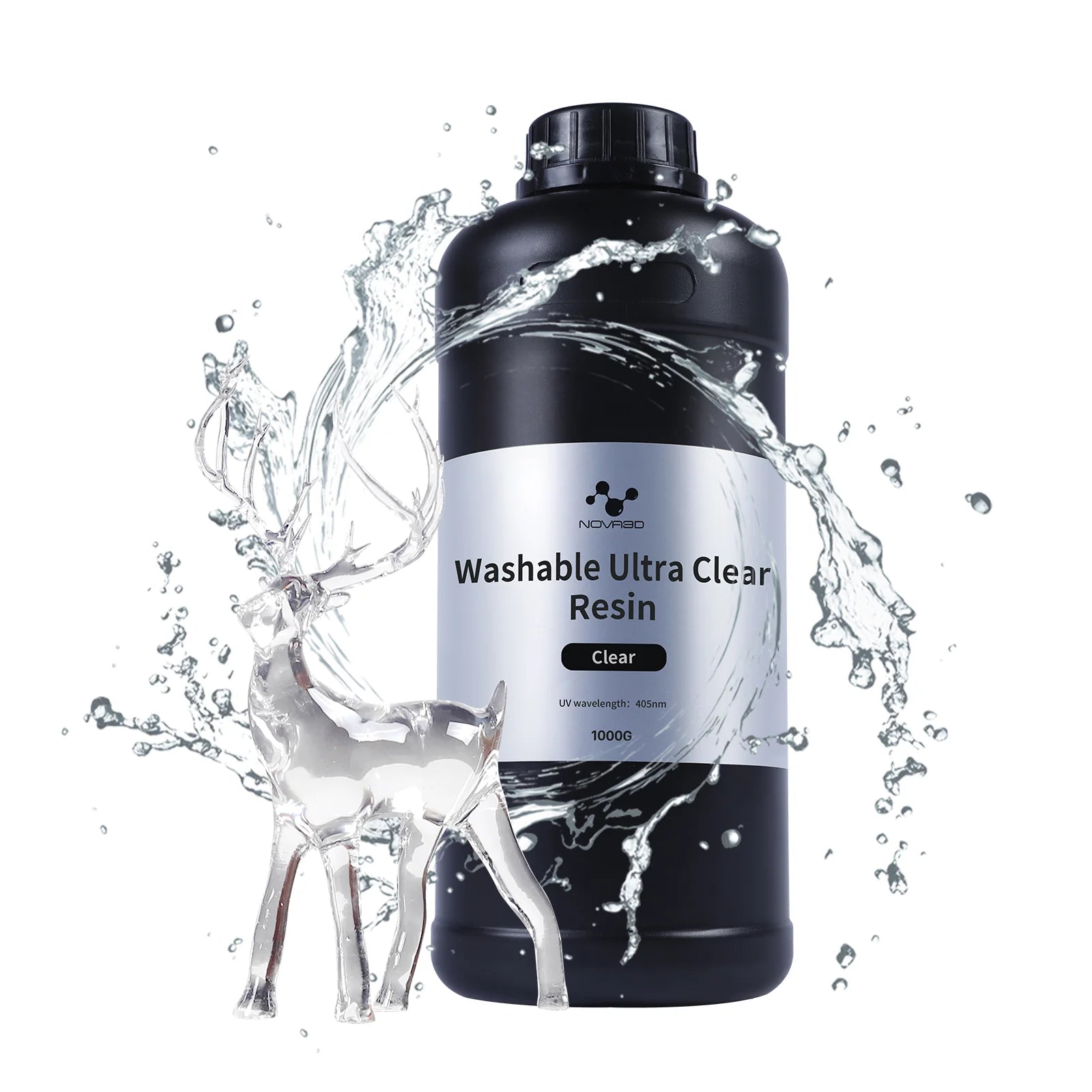 NOVA3D Water Washable Resin 1000G for Grey Standard, Mecha, Tough and High Clear