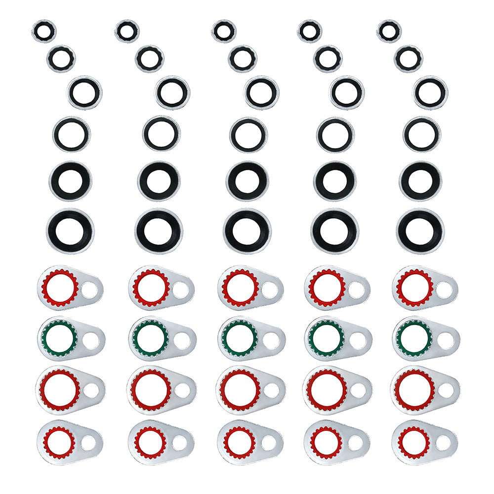 A/C System Compressor Gasket Seals Port Seal Washer Kit Bonded Assortm
