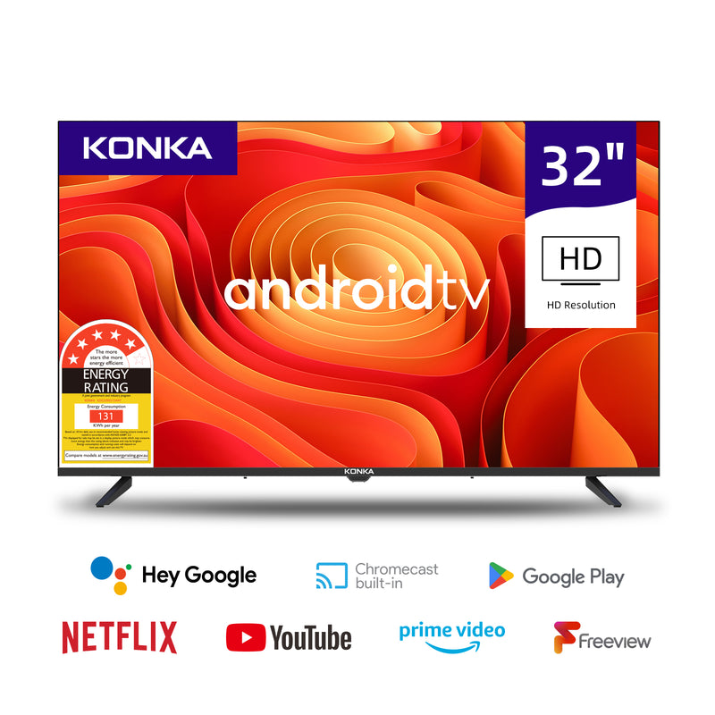 Konka Bezelless 32 inch HD Android DVB-T2 TV with HBBTV, Youtube, Netflix etc