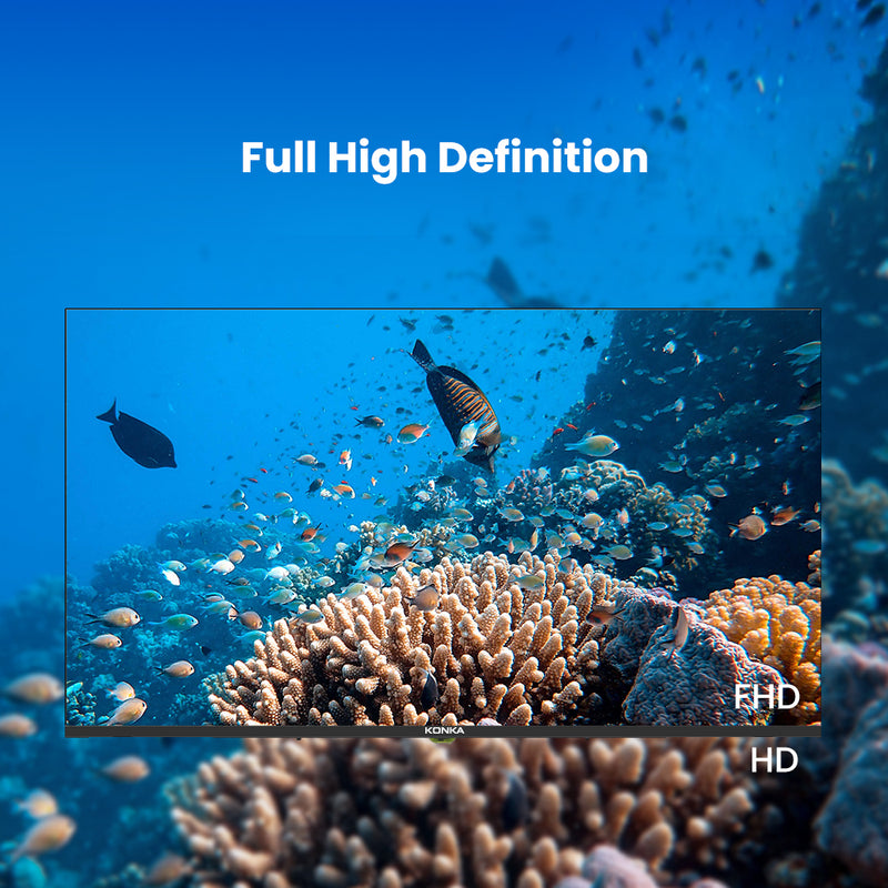 Konka Bezelless 40 inch FHD Android DVB-T2 TV with HBBTV, Youtube, Netflix etc
