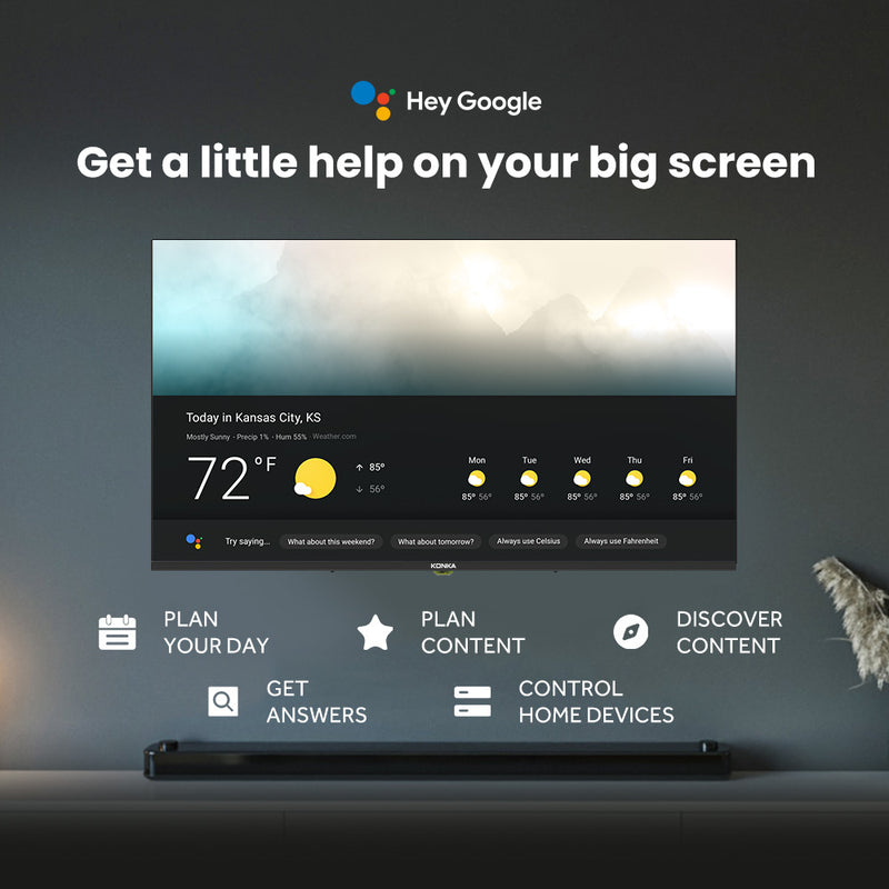 Konka Bezelless 40 inch FHD Android DVB-T2 TV with HBBTV, Youtube, Netflix etc