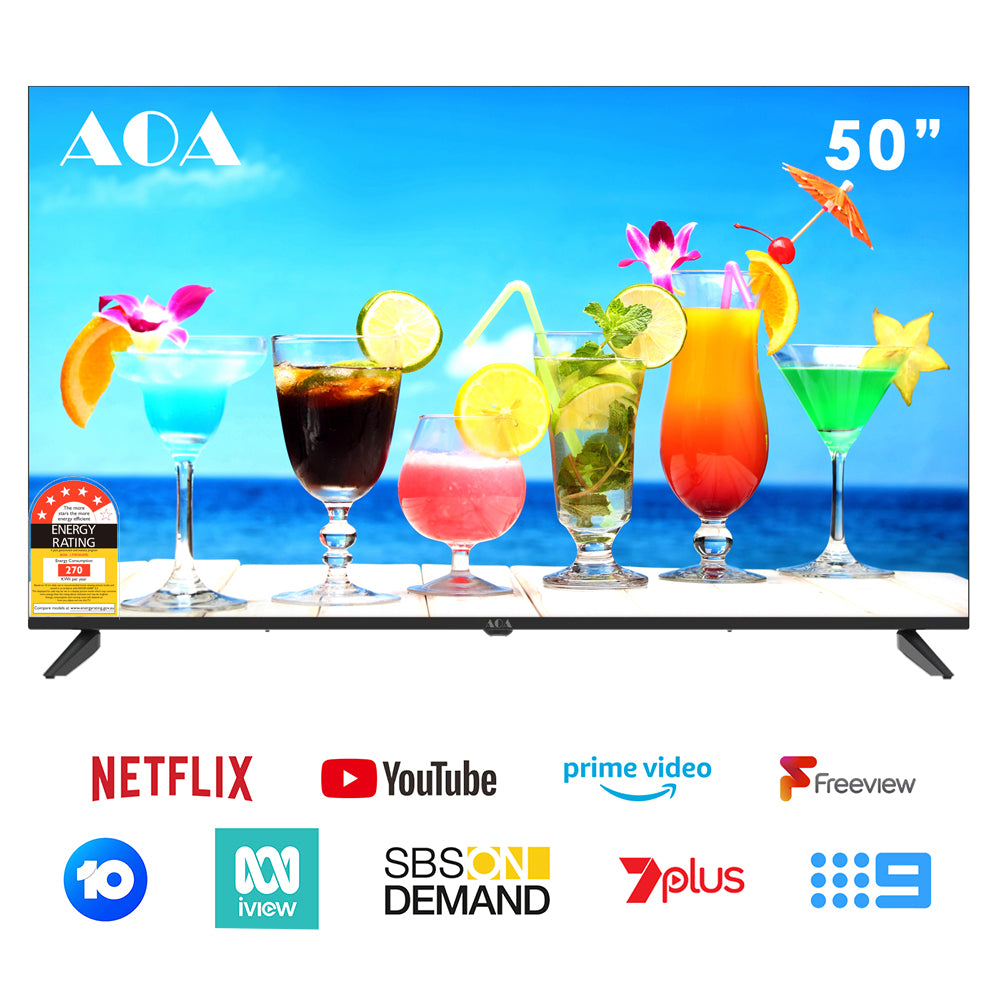 AOA 50inch LED WebOS Smart UHD TV DVB-T2 BT WIFI 2.4G/5G Magic Remote