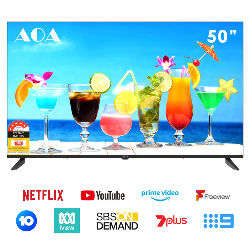 AOA 50inch LED WebOS Smart UHD TV DVB-T2 BT WIFI 2.4G/5G Magic Remote