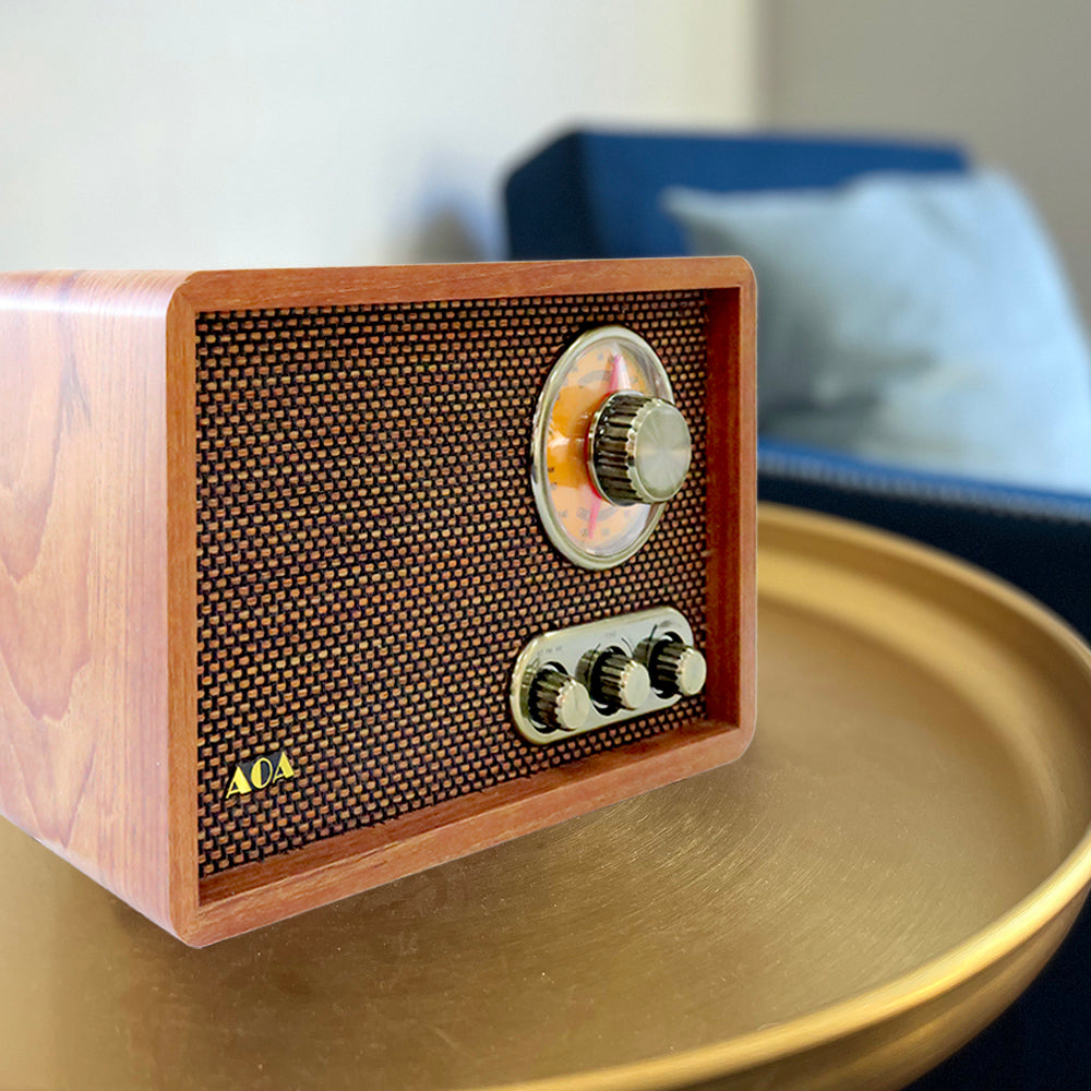 Vintage Wooden AM/FM Bluetooth Radio Classic Retro Radio with Tone Control