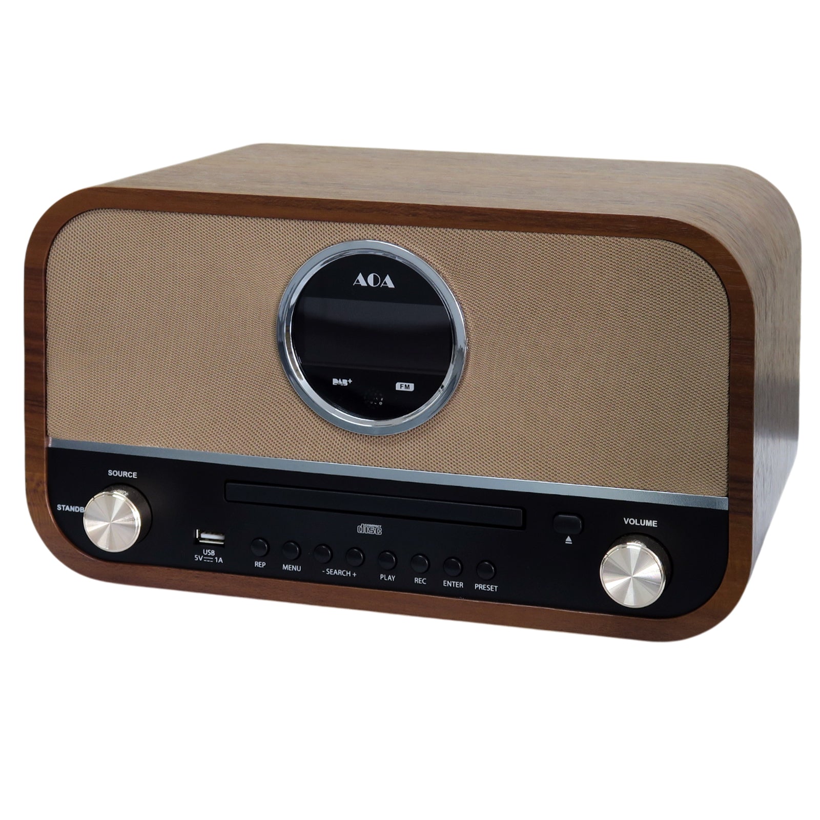 AOA RDF-CD200 BT DAB+ FM Radio CD Player USB Recording RMS15Wx2