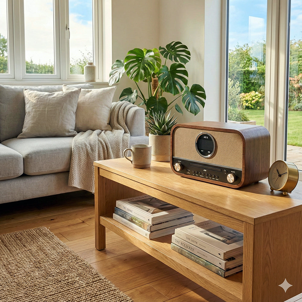 AOA RDF-CD200 BT DAB+ FM Radio CD Player USB Recording RMS15Wx2