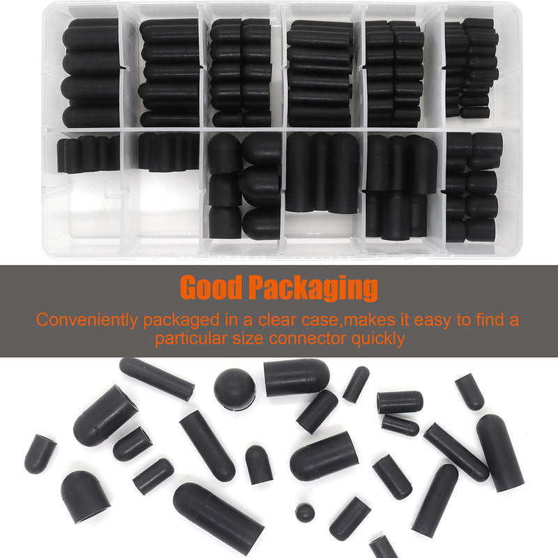 Rubber Vacuum Cap 177-Piece 12 Sizes Assortment Set for Carburetor Automotive