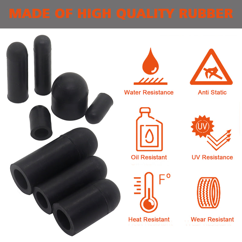 Rubber Vacuum Cap 177-Piece 12 Sizes Assortment Set for Carburetor Automotive