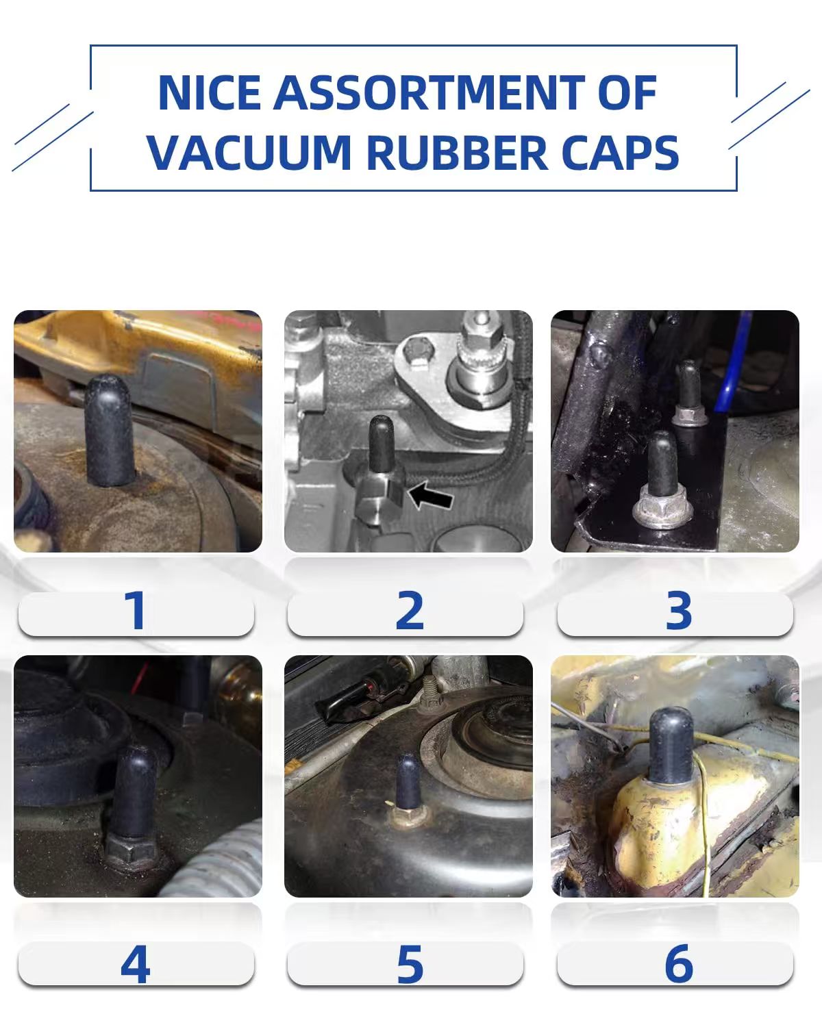 Rubber Vacuum Cap165-Piece 14 Sizes Assortment Set for Carburetor Automotive