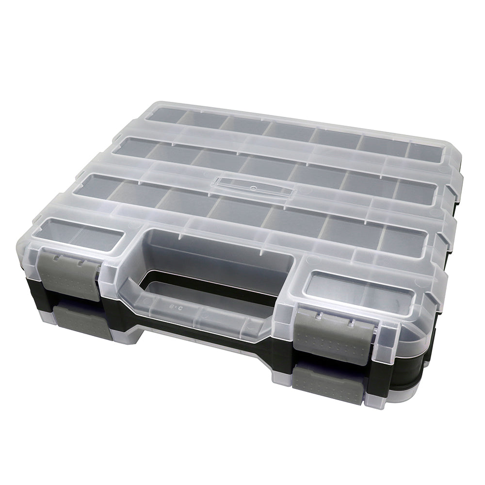 Tools Organizer Box Small Parts Storage Box 50-Compartment Double Side Grey