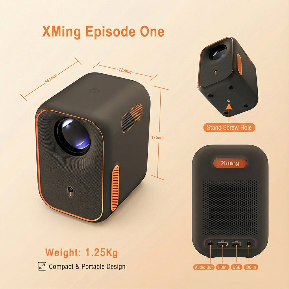 Xming Episode One Portable 1080P Projector, Dolby, Official Google TV & Netflix