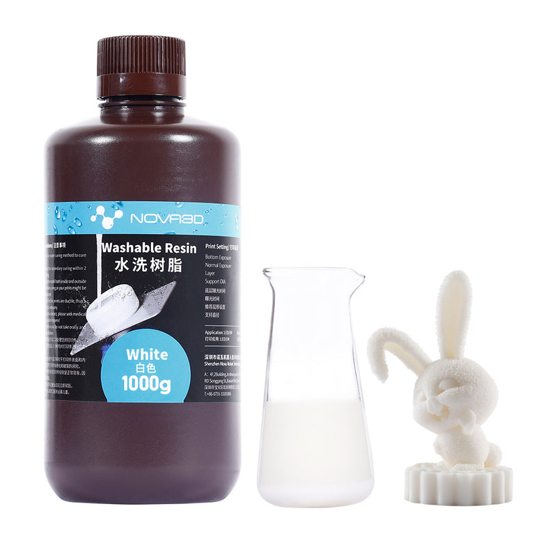 NOVA3D Water Washable Lower Odor Rapid Resin 405nm Photopolymer Resin for LCD 3D Printing Opaque Colour