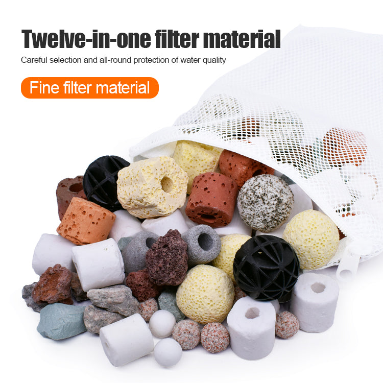 12in1 Ceramic Bio Ball Filter Media Biological Rings for Aquarium Fish Tank Pond