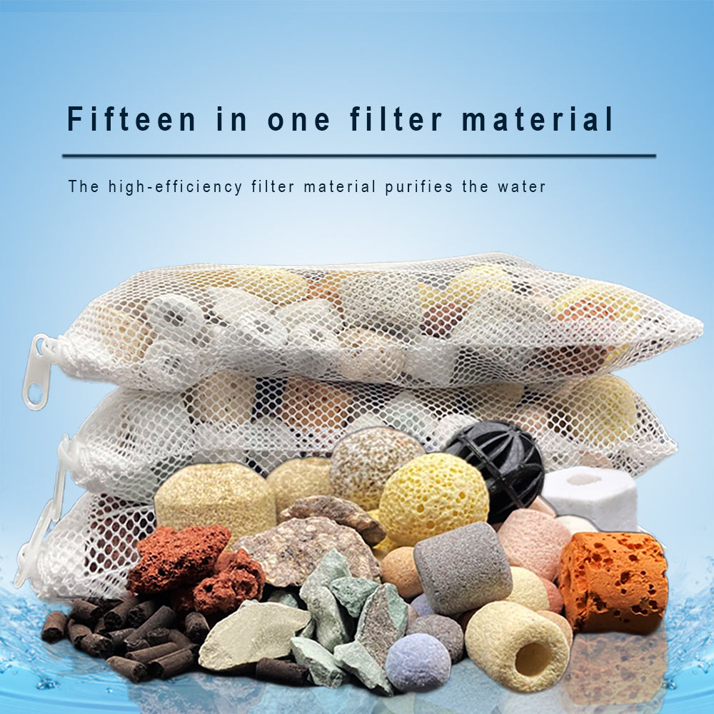 15in1 Ceramic Bio Ball Filter Media Biological Rings for Aquarium Fish Tank Pond