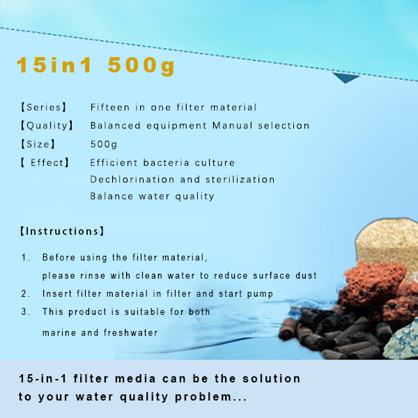 15in1 Ceramic Bio Ball Filter Media Biological Rings for Aquarium Fish Tank Pond