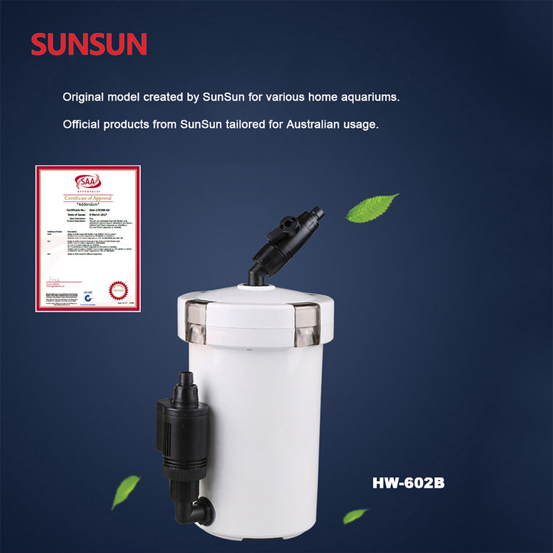 SUNSUN HW-602B 400L/H Brand New Aquarium External Canister Filter complete set