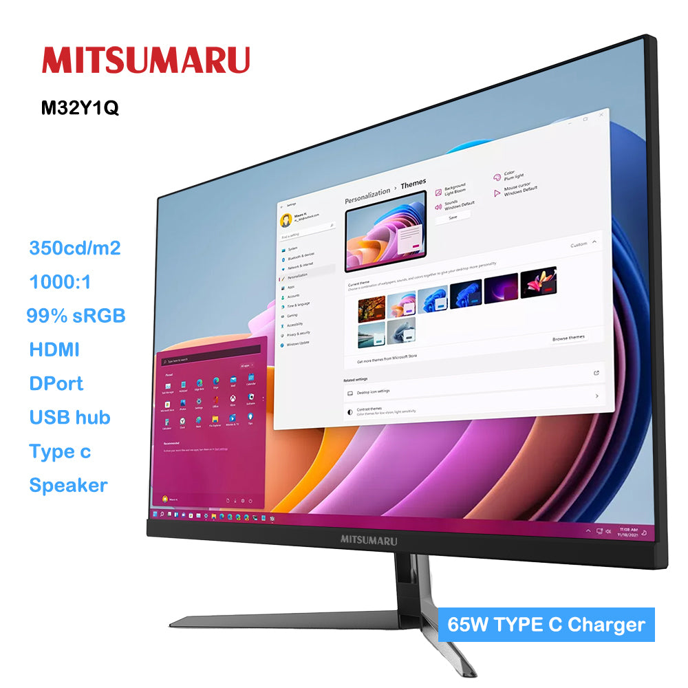 Mitsumaru 32inch QHD IPS HDR Monitor FreeSync HDMI DP TYPE C USB hub sRGB 99%