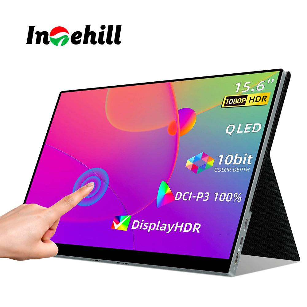 INTEHILL 500nit DCI-P3 100% QLED FHD Touchscreen Portable monitor HDMI USB TYPEC