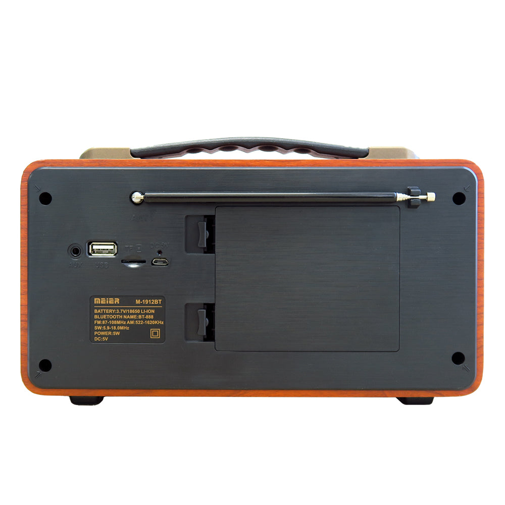 Portable Vintage Classic AM/FM/SW Bluetooth Radio Built-in Rechargeable Battery