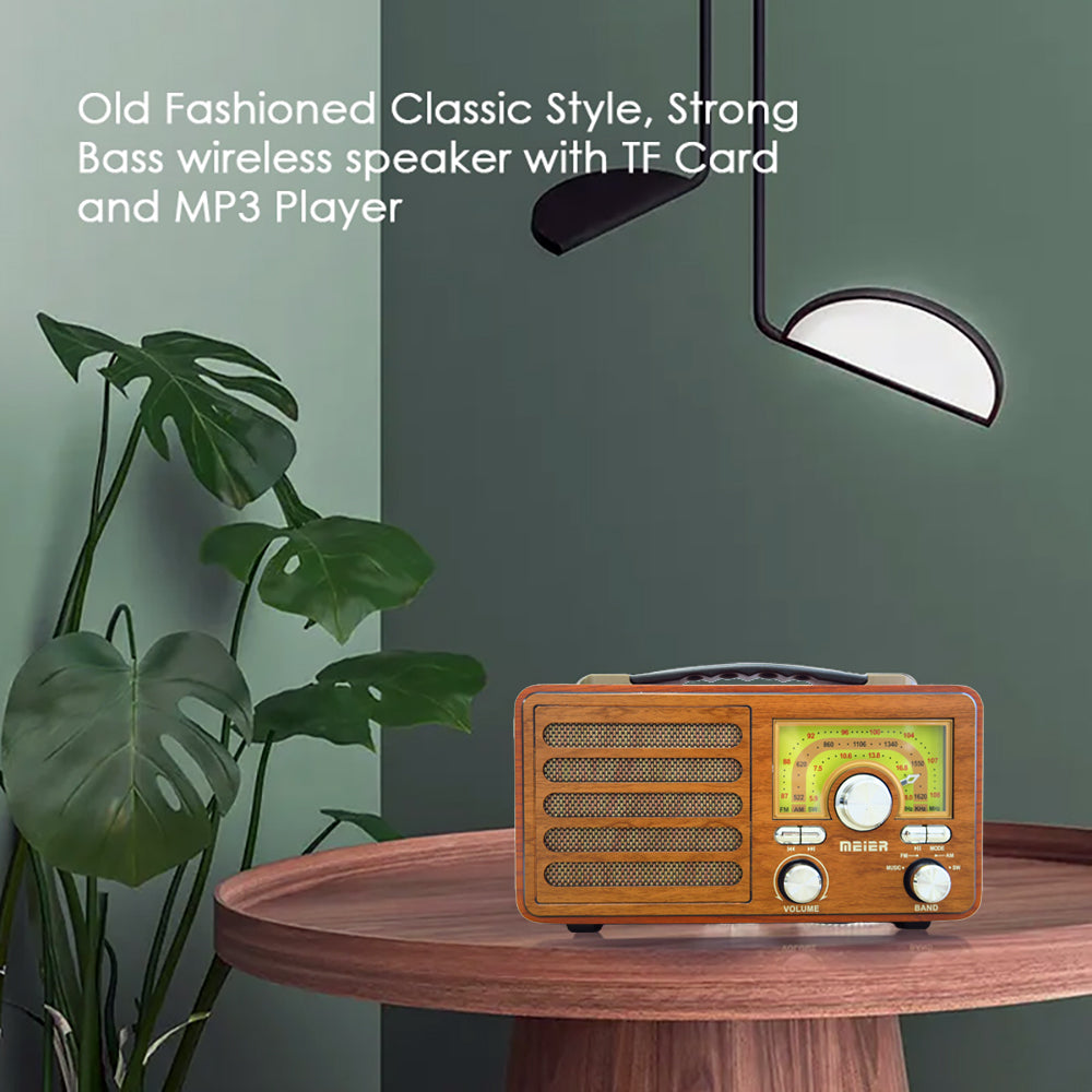 Portable Vintage Classic AM/FM/SW Bluetooth Radio Built-in Rechargeable Battery